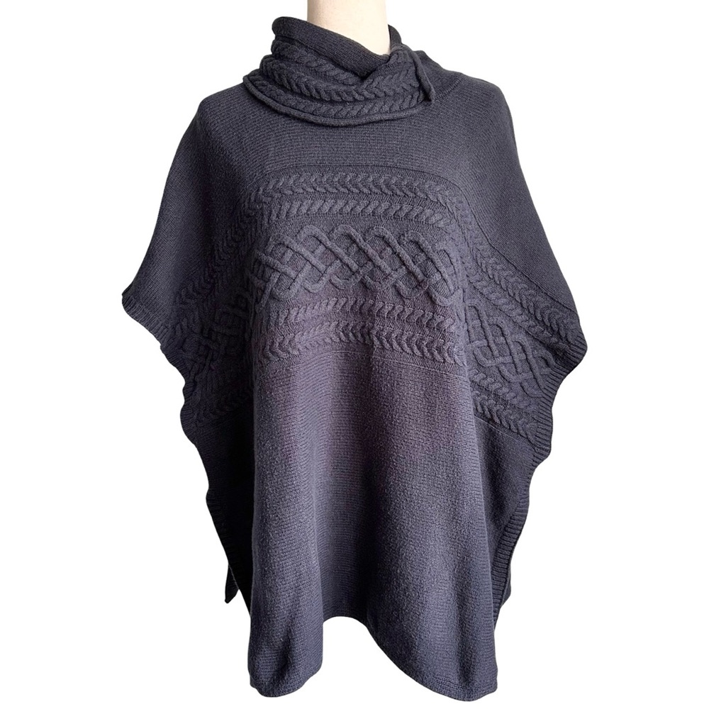 Brooks Brothers 346 Women’s Cotton Wool Navy Blue Knit Poncho Sweater Medium EUC